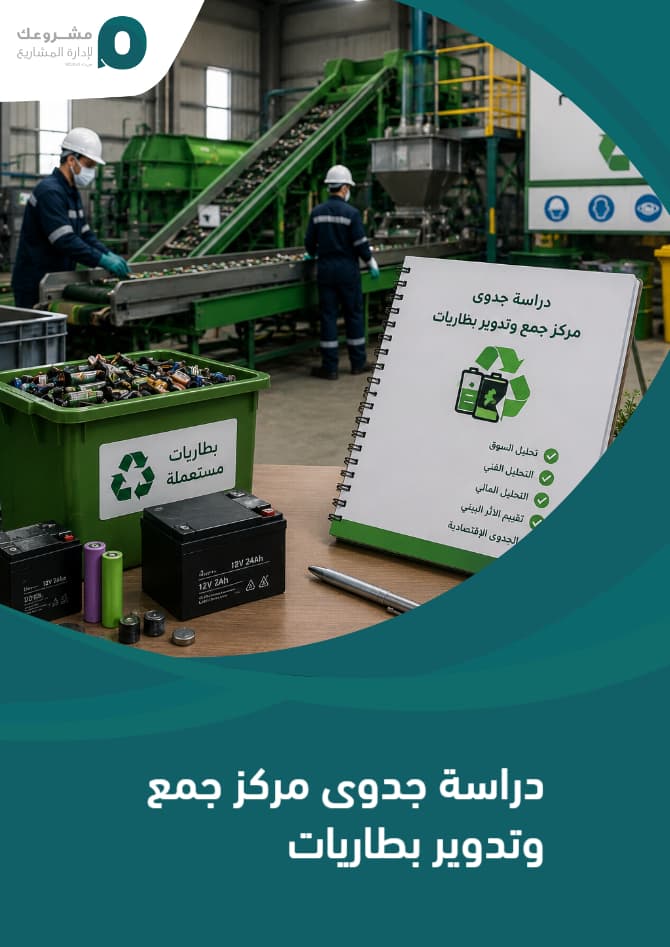 دراسة جدوى مركز جمع وتدوير بطاريات